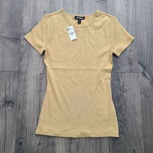 Express Fitted Ribbed Tee XS